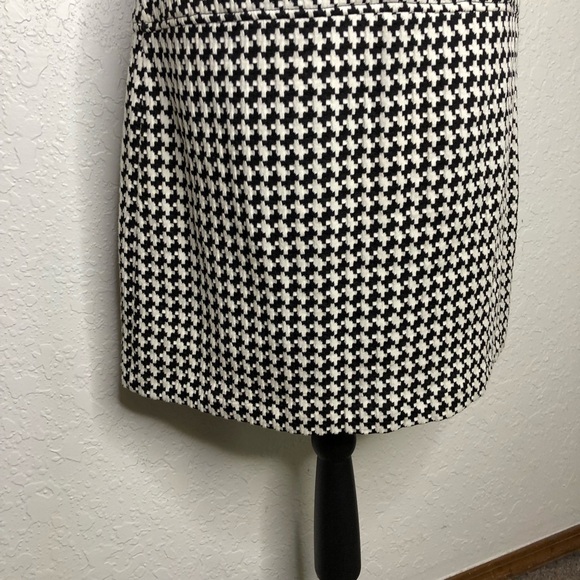 WHBM black white drop waist houndstooth skirt dress size 8 - Picture 14 of 16